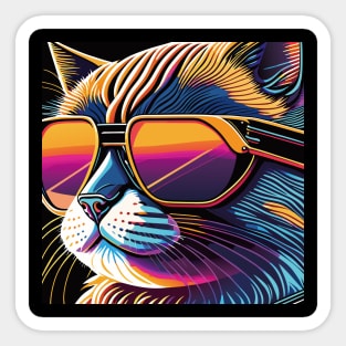 Shades of Cool: A Stylish Dog in Sunglasses Sticker